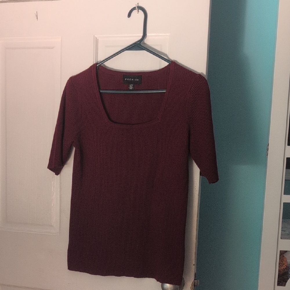 NWOT Premise Burgandy Knit Top